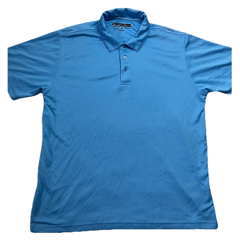 Pebble Beach Men's Blue Short Sleeve Polo Shirt‎ Size L